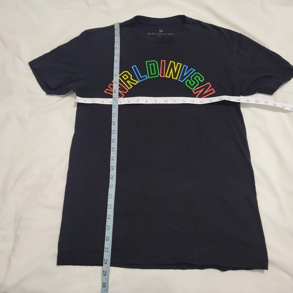 WRLDINVSN Black 100% Cotton 🌈 Embroidered Letters W Size Med - Picture 3 of 4